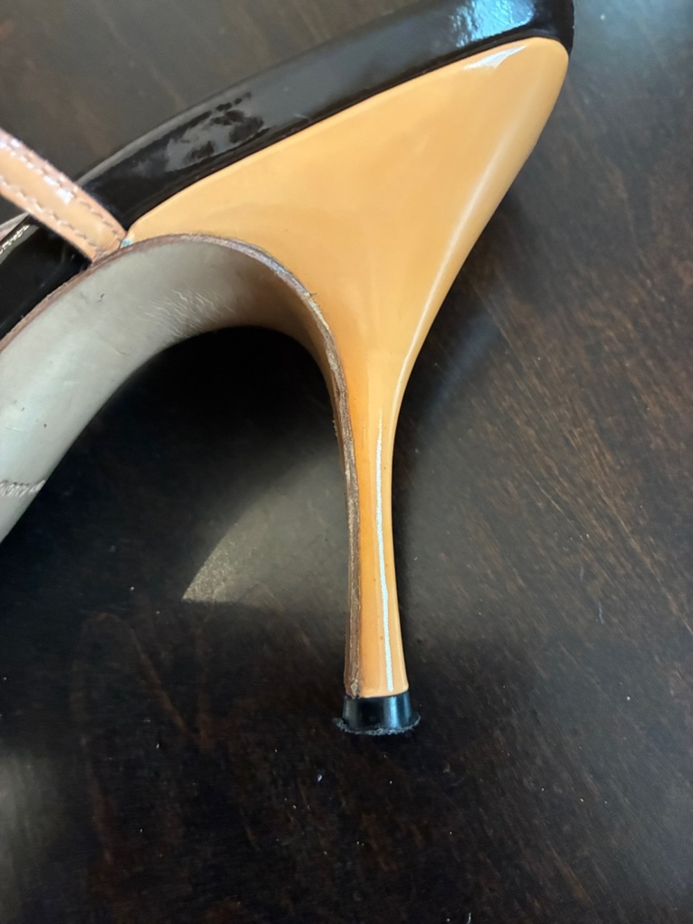 Rare Y2K Prada sexy EUC Black Patent + Magnolia coral Strappy Slingback. 37 - Picture 13 of 16